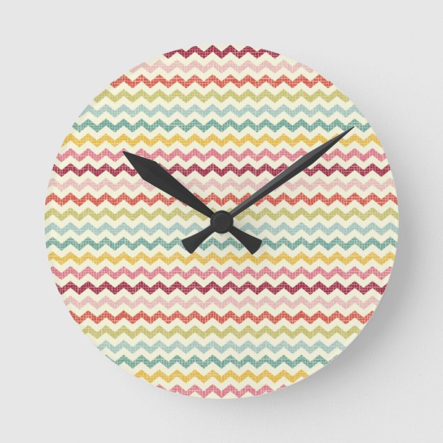Horloge Ronde Motif 4 de Chevron (Recto)