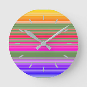Horloge Ronde Motif à bandes multiples