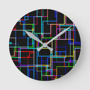 Horloge Ronde Motif à bandes multiples cool