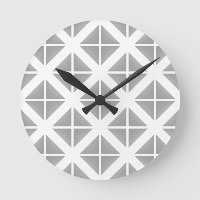 Horloge Ronde Motif à la mode gris de triangle (Recto)