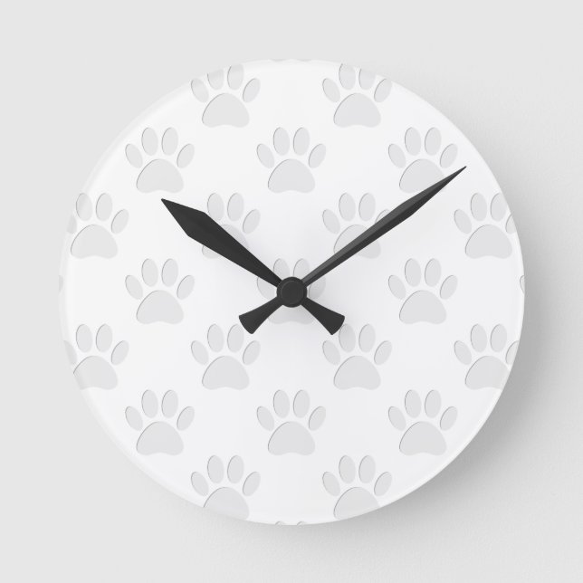 Horloge Ronde Motif à mâcher de chien coupé en papier (Recto)