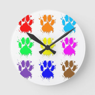 Horloge Ronde Motif à mâchoires pour chien d'encre