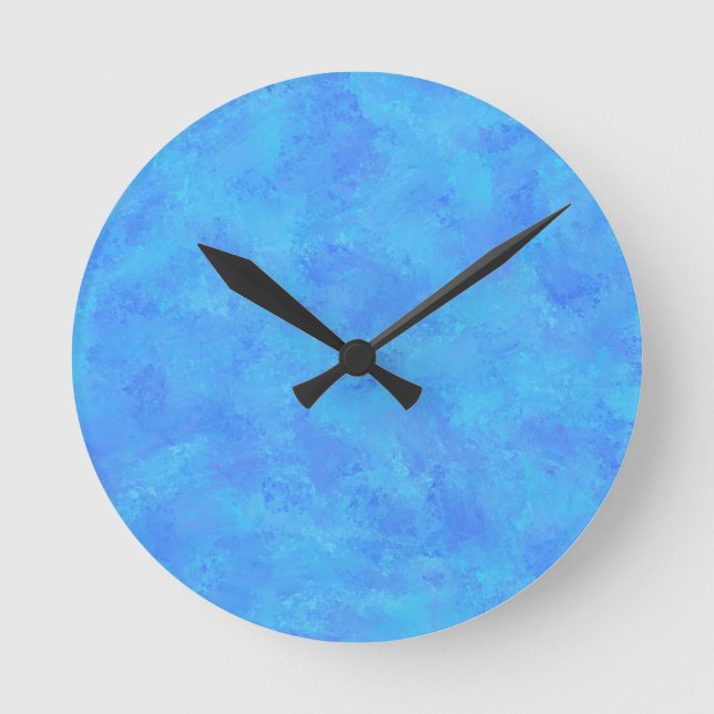 Horloge Ronde Motif Abstrait bleu (Recto)