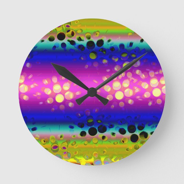 Horloge Ronde Motif Abstrait coloré (Recto)