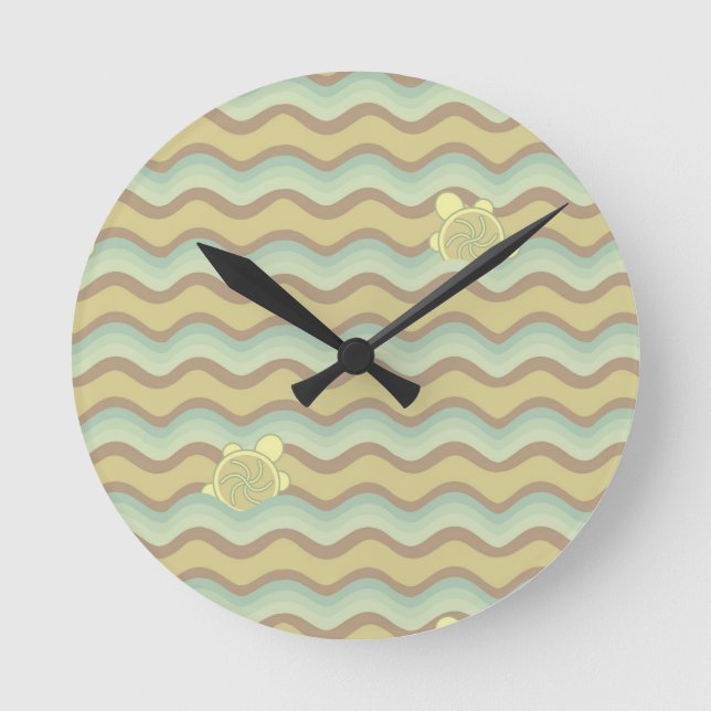 Horloge Ronde motif abstrait coloré, vagues (Recto)