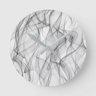 Horloge Ronde Motif Abstrait moderne tendance noir et blanc