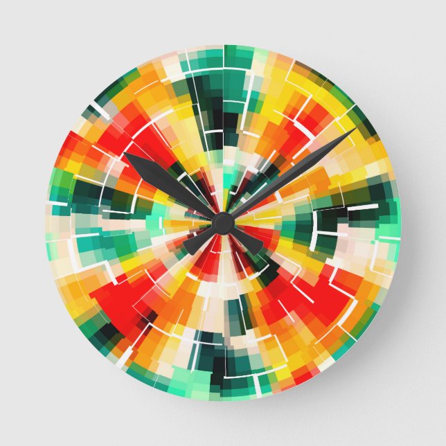 Horloge Ronde Motif Abstrait multicolore (Recto)