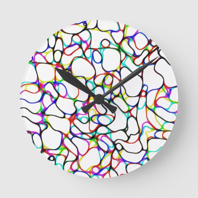 Horloge Ronde Motif Abstrait multicolore (Recto)