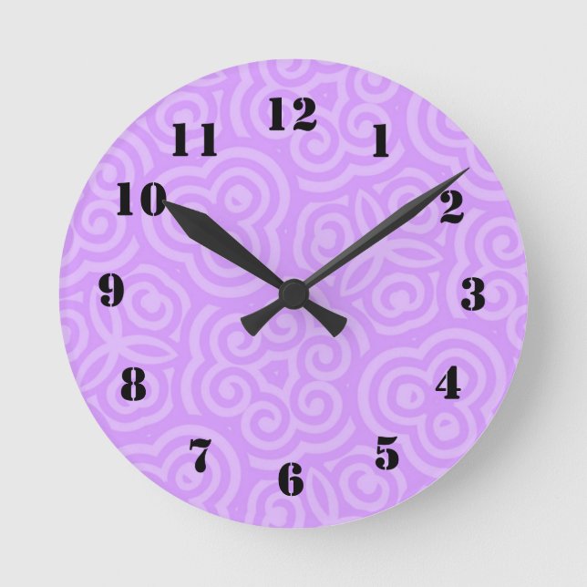Horloge Ronde Motif Abstrait pourpre (Recto)