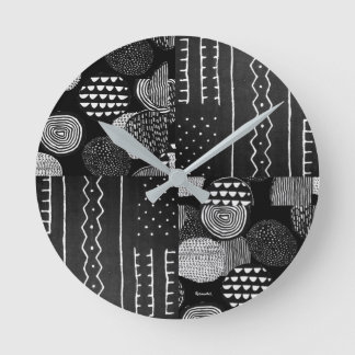 Horloge Ronde Motif africain contemporain