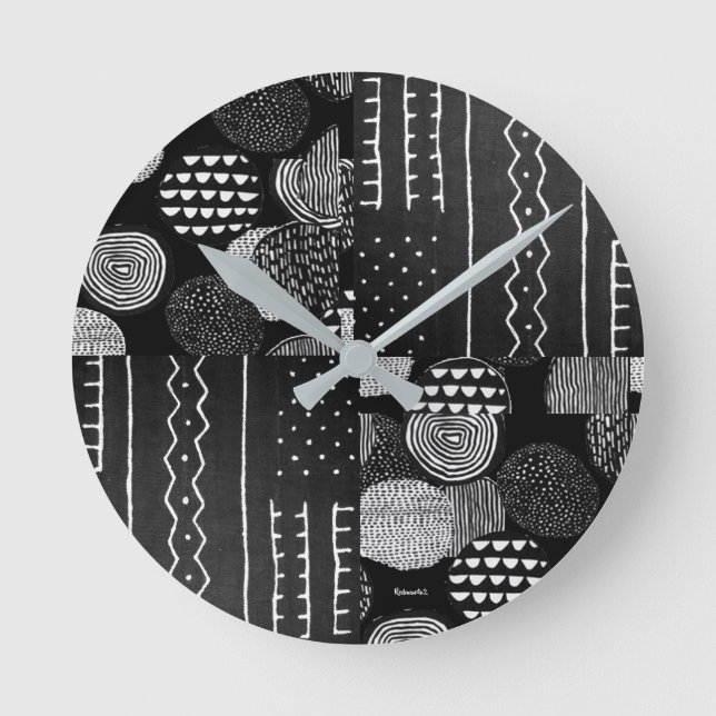 Horloge Ronde Motif africain contemporain (Recto)