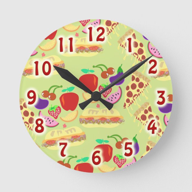Horloge Ronde Motif alimentaire fou (Recto)