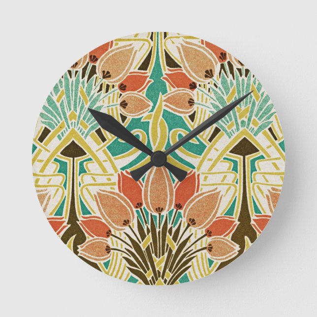 Horloge Ronde Motif Art Nouveau #11 (Recto)