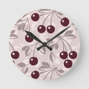 Horloge Ronde Motif aux cerises 2