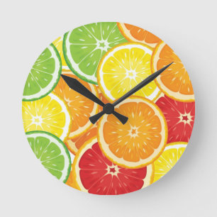 Horloge Ronde Motif avec des agrumes