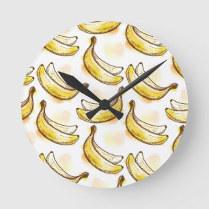 Horloge Ronde Motif avec la banane