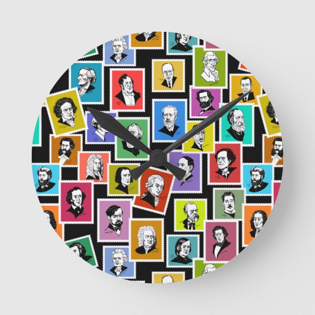 Horloge Ronde Motif avec portraits des plus grands compositeurs (Recto)