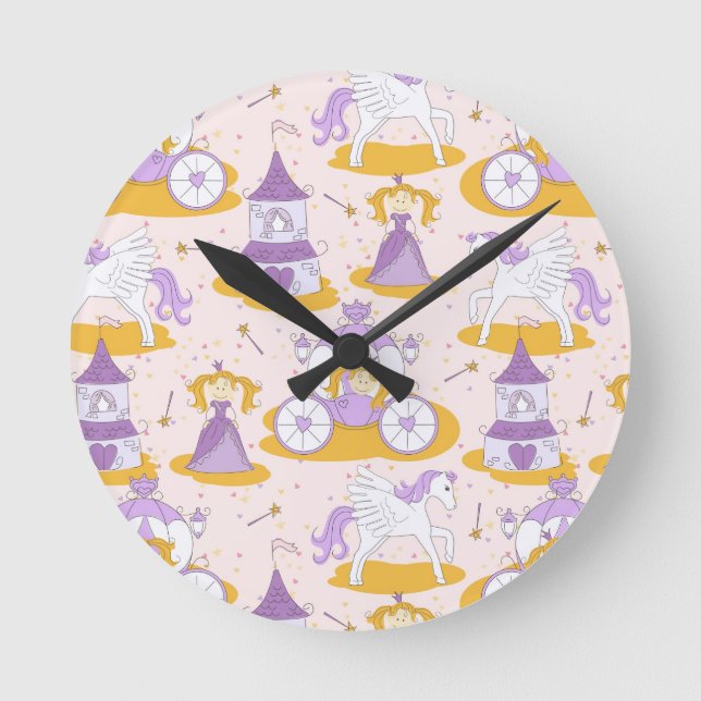 Horloge Ronde motif avec princesse (Recto)
