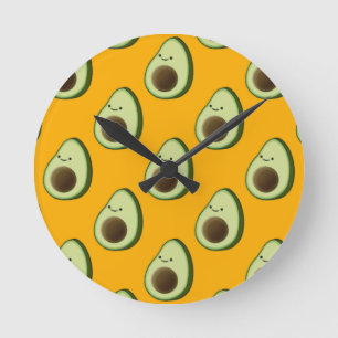 Horloge Ronde Motif Avocado