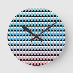 Horloge Ronde Motif aztèque tribal d'Ombre
