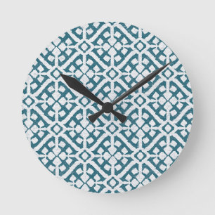 Horloge Ronde Motif bleu d'Amadora