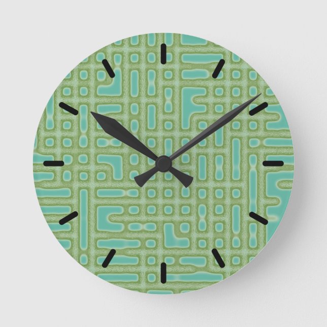 Horloge Ronde Motif bleu vert (Recto)