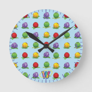 Horloge Ronde Motif Blue Berry