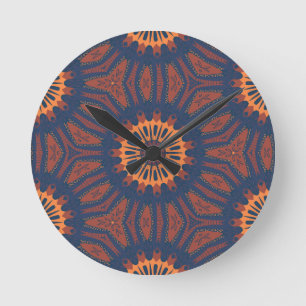 Horloge Ronde Motif Boho Bloom Mandala