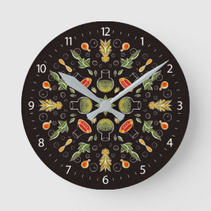 Horloge Ronde Motif botanique du laboratoire de chimie