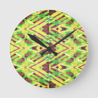 Horloge Ronde motif Brown et vert
