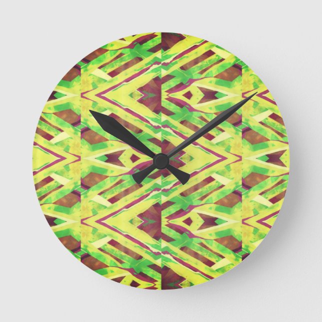 Horloge Ronde motif Brown et vert (Recto)