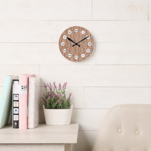 Horloge Ronde Motif Bubble Knit Stitch par Shirley Taylor