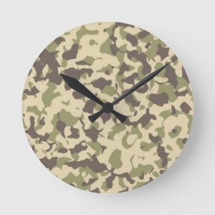 Horloge Ronde Motif Camo