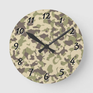 Horloge Ronde Motif Camo