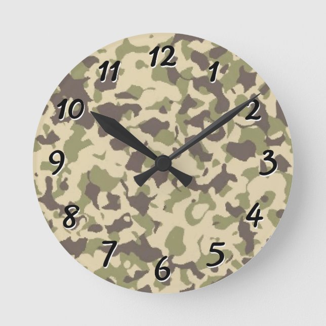 Horloge Ronde Motif Camo (Recto)