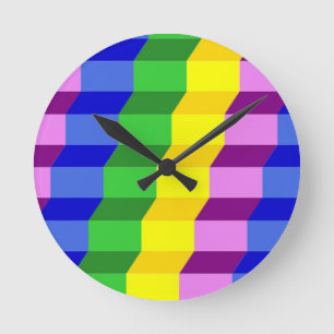 HORLOGE RONDE MOTIF COLORÉ