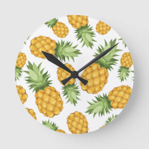 Horloge Ronde Motif d'ananas de bande dessinée