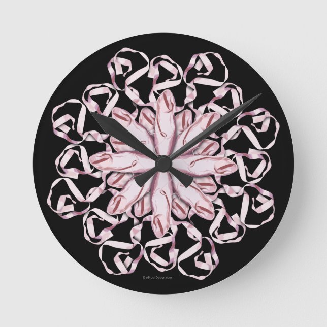 Horloge Ronde Motif de ballet (rose) (Recto)