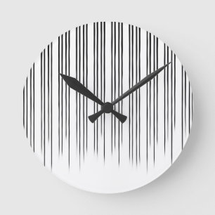 Horloge Ronde Motif de bande de style noir/blanc