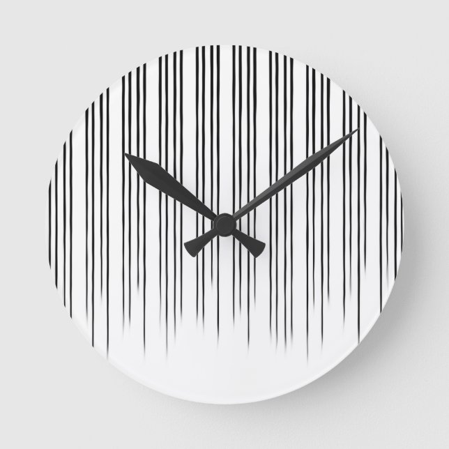 Horloge Ronde Motif de bande de style noir/blanc (Recto)