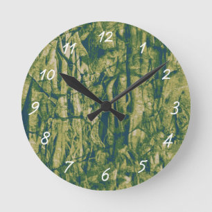Horloge Ronde Motif de camouflage d'écorce d'arbre