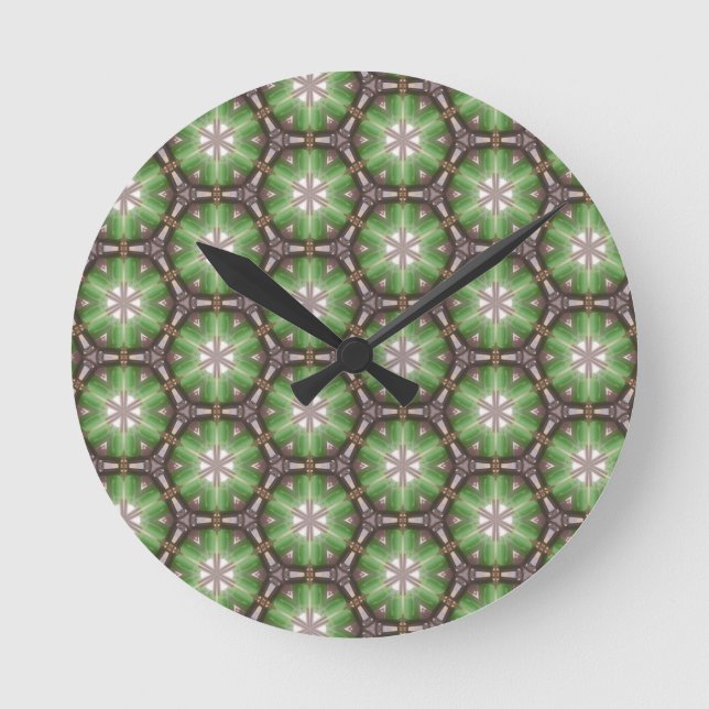 Horloge Ronde Motif de cercle vert (Recto)