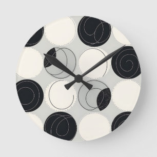 Horloge Ronde Motif de cercles abstraits superposés