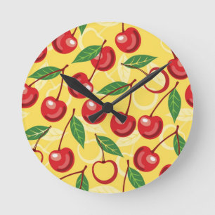 Horloge Ronde Motif de cerise