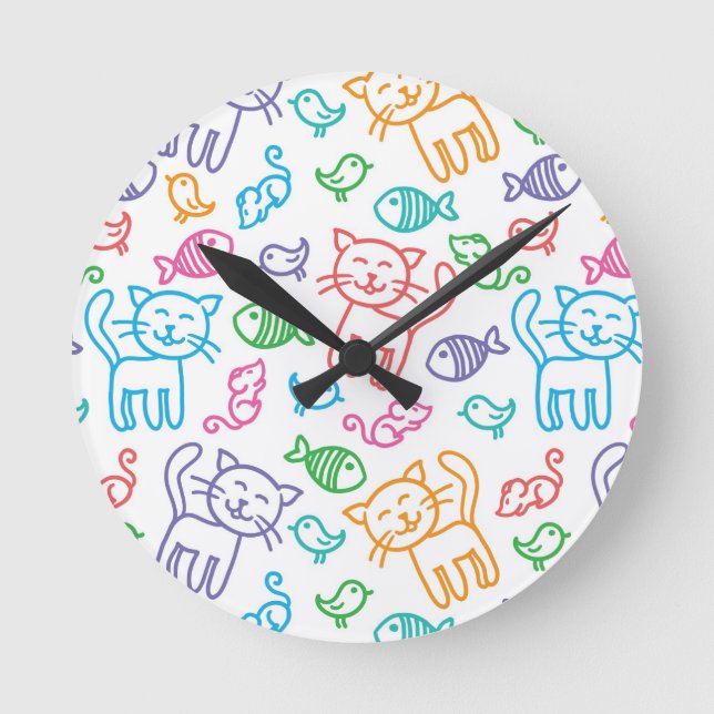 Horloge Ronde motif de chat (Recto)
