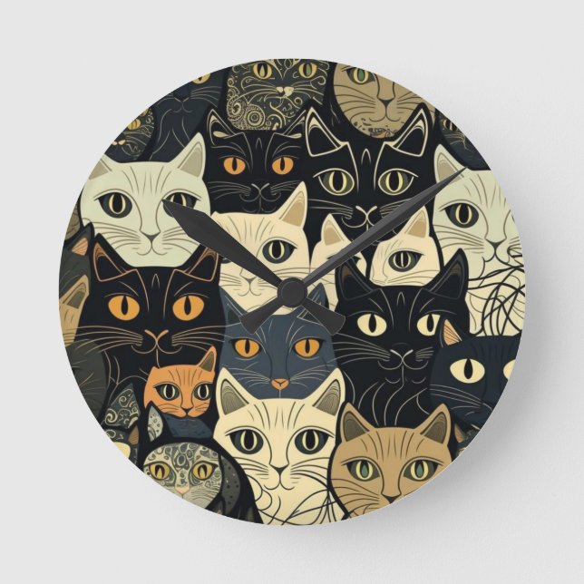 Horloge Ronde Motif de chat Artsy (Recto)