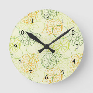 Horloge Ronde Motif de citron