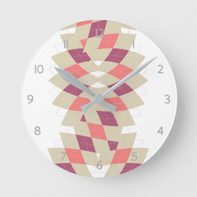 Horloge Ronde Motif de Diamond Swirl (Recto)