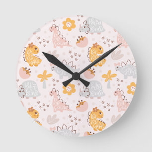 Horloge Ronde motif de dinosaures qui capturera chaque enfant