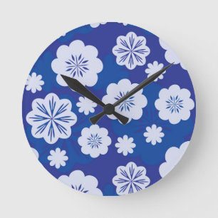 Horloge Ronde motif de fleur